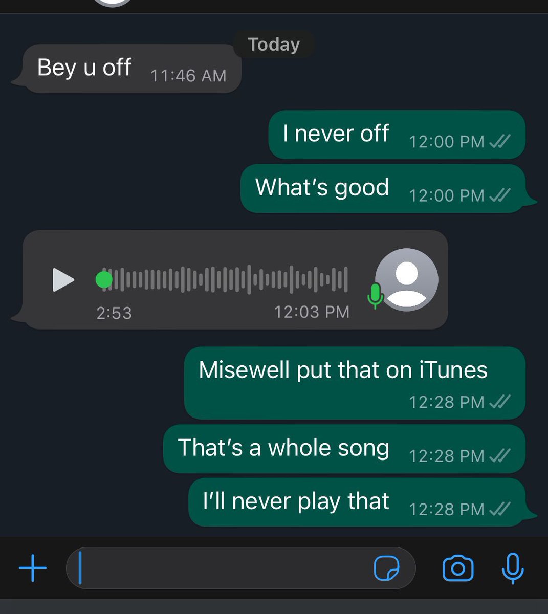 theproblem242's tweet photo. Please don’t send me no long voice note 🤦🏿‍♂️🤣 https://t.co/vRa1NQOqhO
