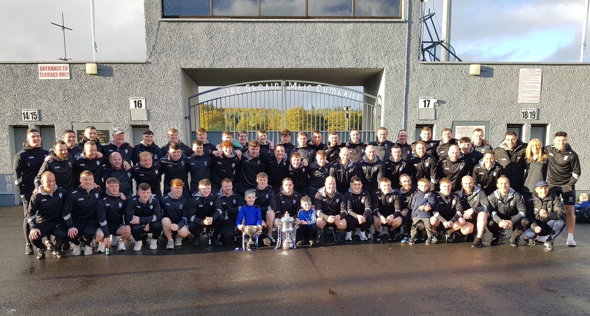 NaomhConaillGAA's tweet photo. Our victorious Senior A and Senior B County Champions 2022 pictured outside MacCumhaill Park before setting off on the journey home. https://t.co/rh3P64Tuxy