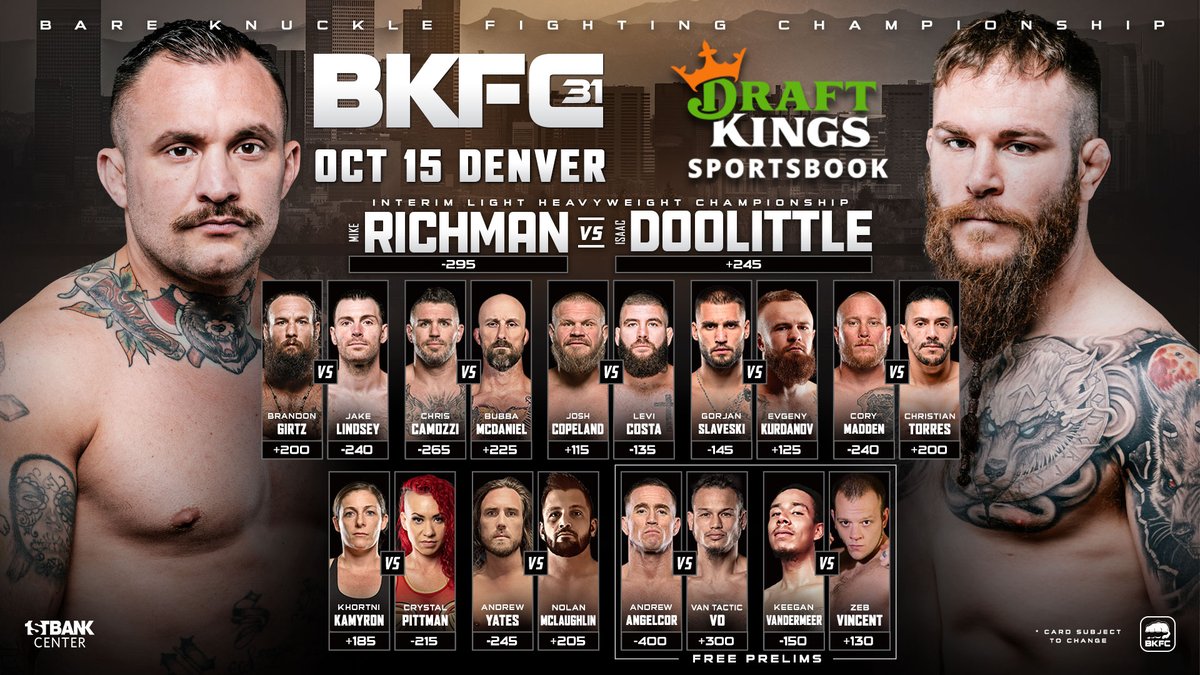 It's BKFC 31 Fight Night! All the action kicks off tonight at 7PM followed by the live prelims at 8PM EST! Set your reminders here: youtube.com/watch?v=R8ayW3…