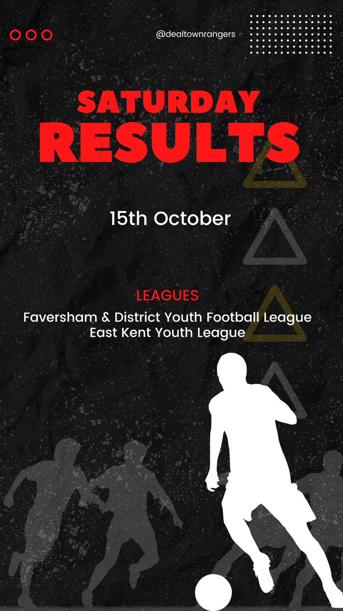 Check out our team results, over on our Facebook page. Link in our profile ☝️

📣 #shoutout to all members and supporters for cheering on your teams at home and away.

#dealtownrangersfc #dealkent #football #grassrootsfootball #kentfa #kidsfootball