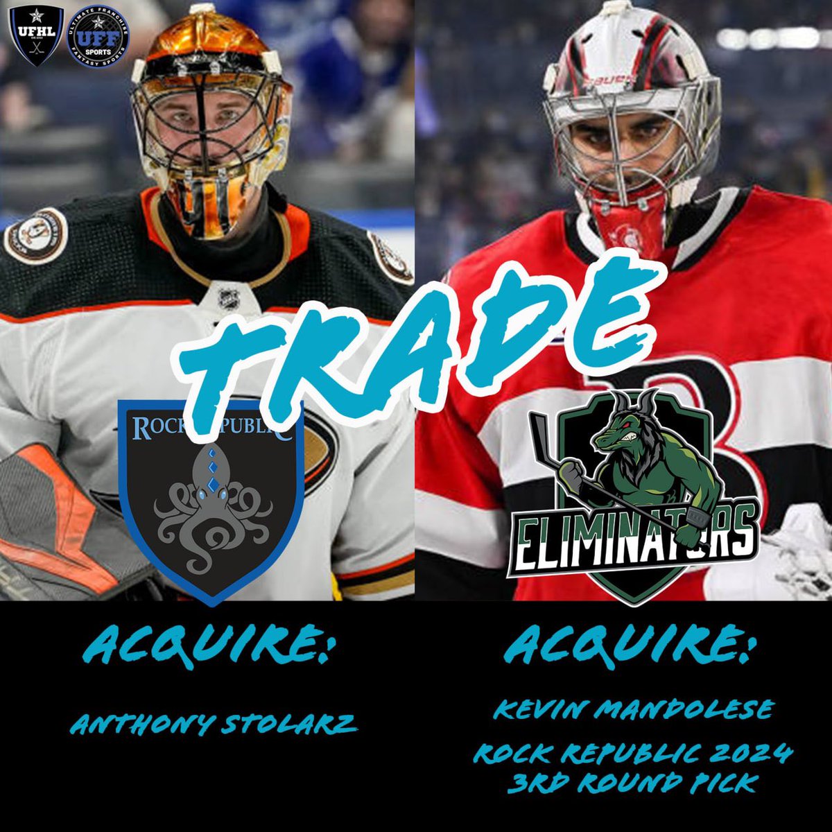 🚨TRADE ALERT🚨

#UFHLTrades #FantasyHockey #HockeyTwitter <a href="/wewillrockyah/">Rock Republic HC of Newfoundland</a> <a href="/UFHLEliminators/">UFHLEliminators</a> @UFFSports