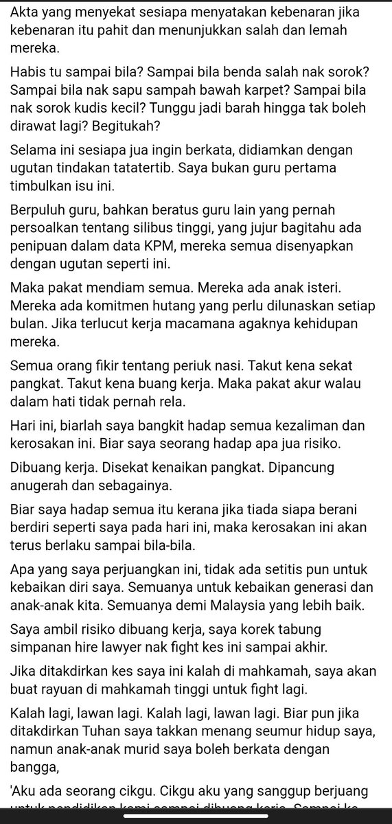 afarefabadi's tweet photo. @farhanzulkefly Hantaran asal cikgu tersebut di Facebook. https://t.co/Vwb42ay0Nu