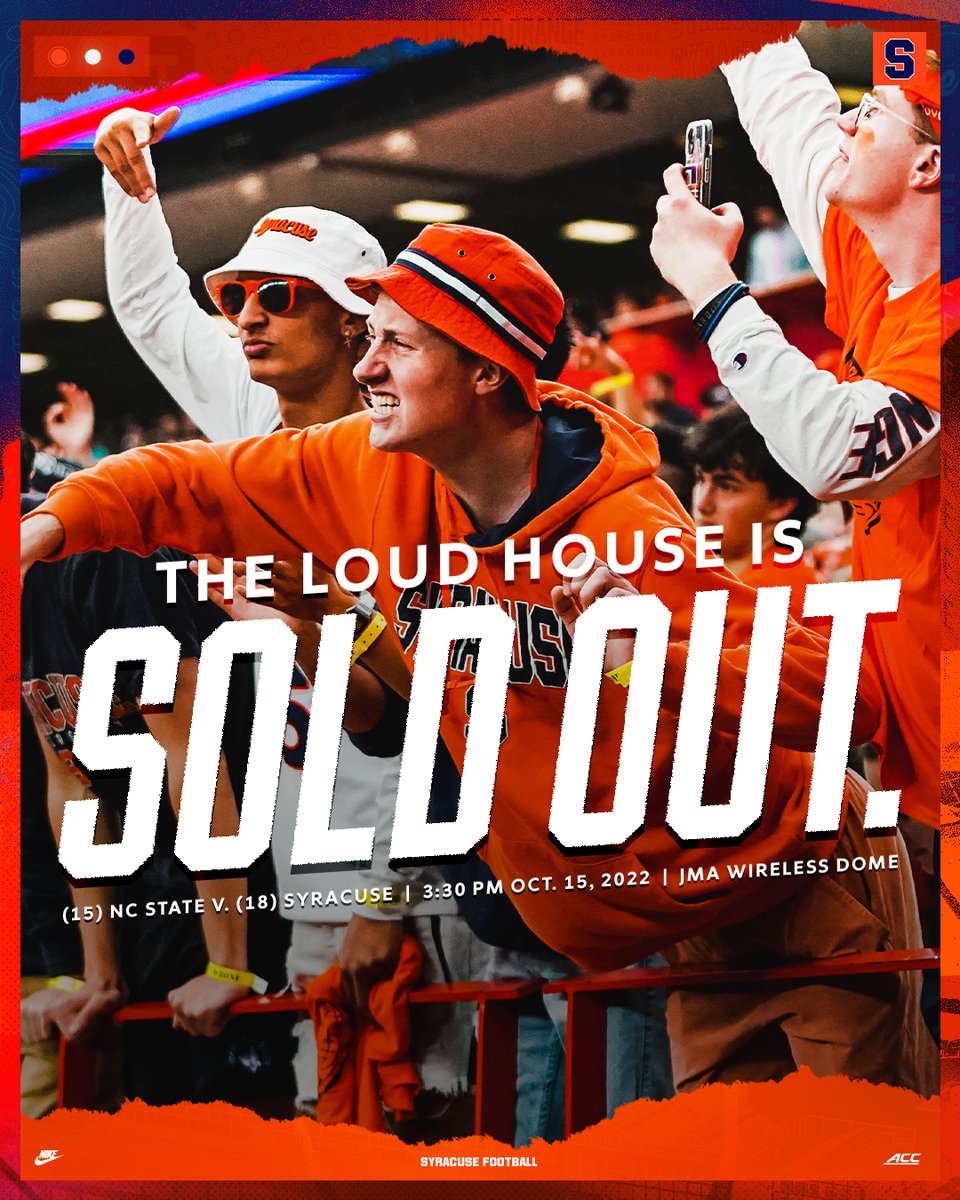 🚨 𝗦𝗢𝗟𝗗 𝗢𝗨𝗧 🚨

The JMA Dome will be rocking!
#OrangeNation 🍊💪