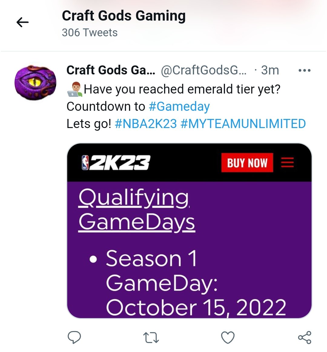 CraftGodsGaming's tweet photo. 30 mins to go...Goodluck to everyone ... #NBA2k23 #MYTEAMUNLIMITED https://t.co/7y9yk2mdYK