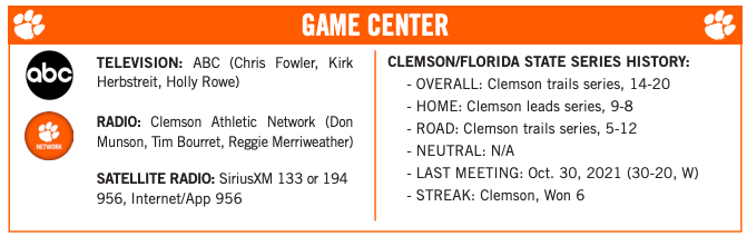 ClemSportNews's tweet photo. #Clemson #Gameday #GameInfo https://t.co/qy8phFguLW
