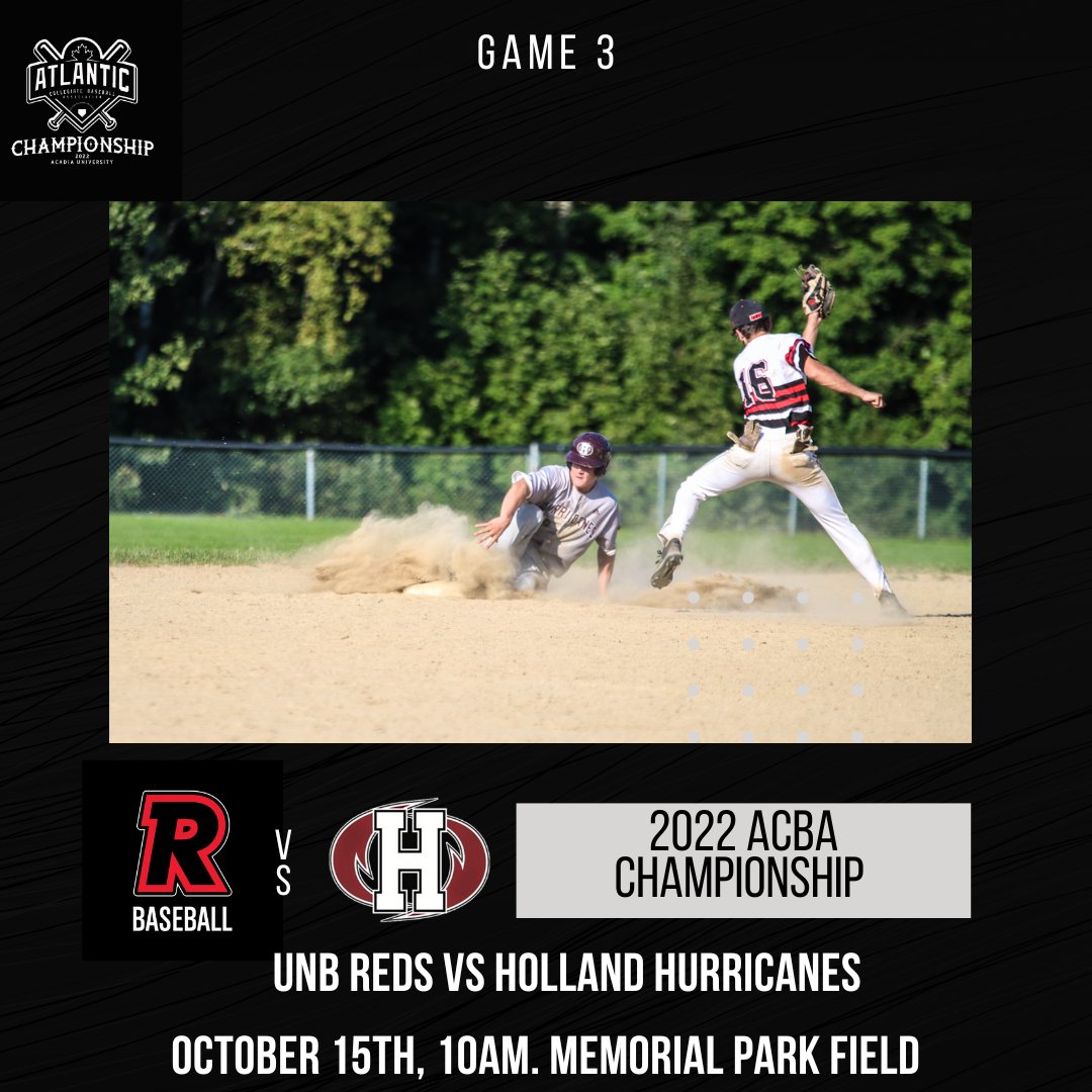 Game 3 of the round robin begins this morning at 10AM. Holland Hurricanes (1-0) take on UNB Reds (1-0). 
Should be an exciting game.