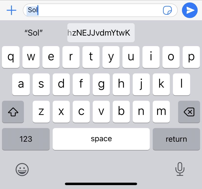 For iPhone users 
1.Go to your Settings 
2. Search keyboard 
3. Click on text replacement 
4. Press the add icon at the top right corner 
5. Paste your wallet in “phrase” and search word in “shortcut”
Then save