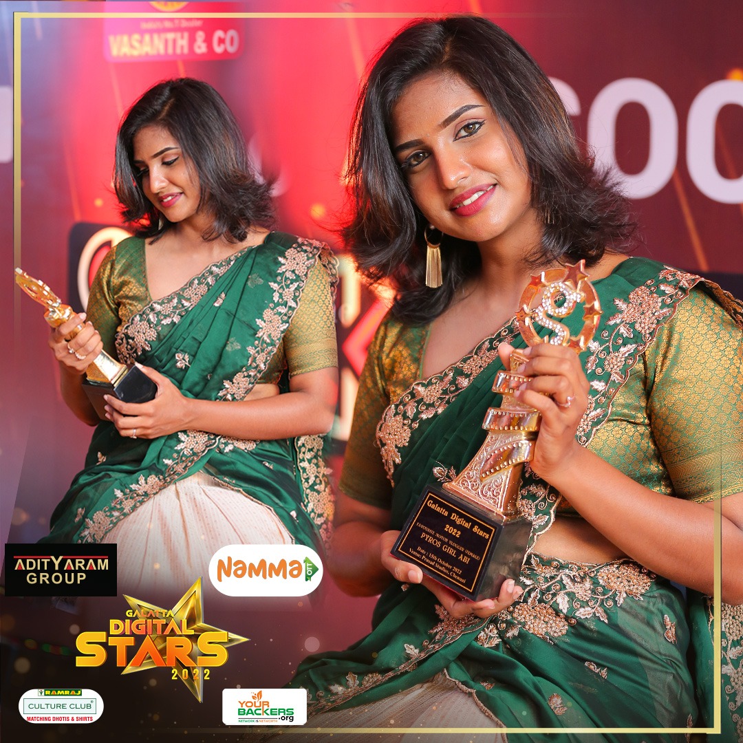 galattadotcom's tweet photo. RACING her way to VICTORY!🏍️🏁

#PyrosGirl #Abi with yet another feather to her cap after winning the FAVOURITE MOTOR VLOGGER FEMALE award at the #GalattaDigitalStars2022!🏆

@AdityaRam_CMD @AdityaramGroup #NammaOTT @Ramrajofficial @yourbackers @KrishYourbacker https://t.co/uIjrwwPVqb