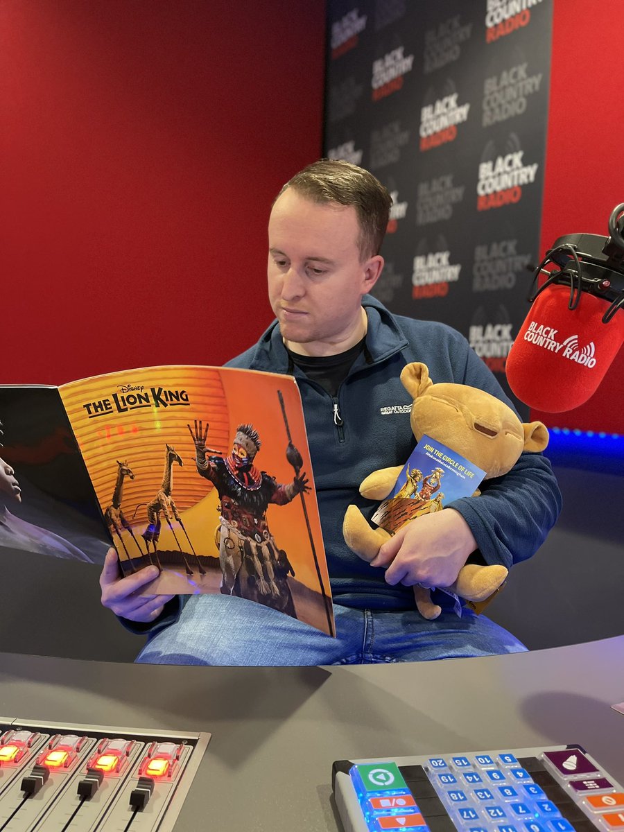 Alex27961's tweet photo. It’s fair to say @brummy_dan was very excited to receive these gifts from @brumhippodrome today! He’s yet to put Simba down… Make sure you get your tickets for @TheLionKing! We can’t wait to see it! #HakunaMatataBirmingham https://t.co/sAPuysNh52