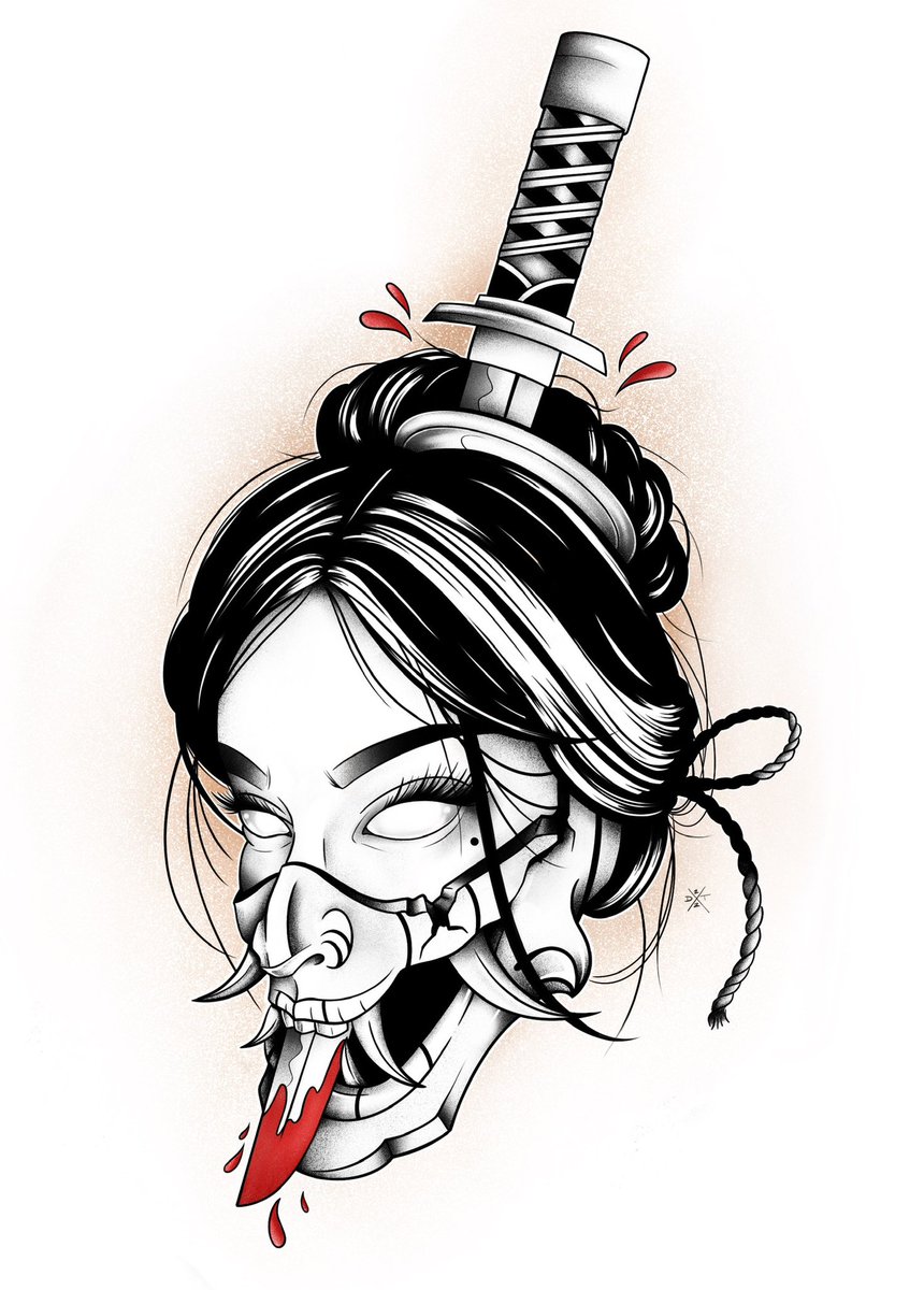 __Onikuma's tweet photo. 👹🔪 

#ArtistOnTwitter #tattoos #tattooflash #art https://t.co/50MqQD3hwh