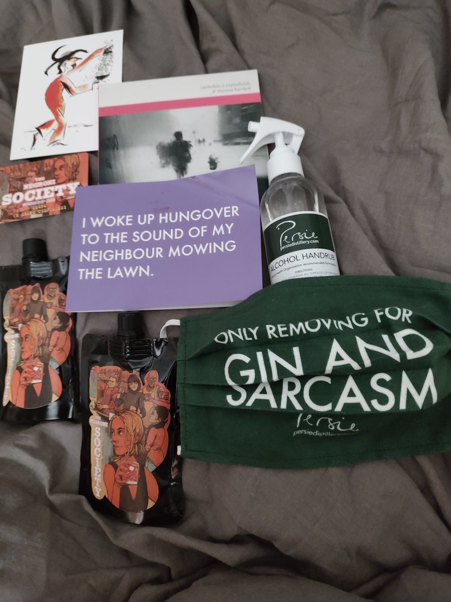 Utterly marvellous post today!

I decided to drop the AM morphine &amp; have a potter around. Glad I did as I was home when the postie arrived with this fabulous bundle of treats.

Thanks to <a href="/PersieGin/">Snifter</a> for the facemask &amp; sanitizer - v. useful gift for all my future appointments!💜