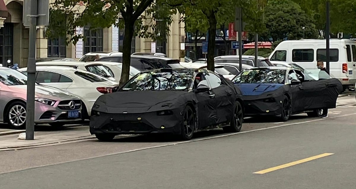 Stephan9015's tweet photo. First photo of the still camouflaged umpcoming all electric #Lotus coupé / sedan (code name "#Type133") to be unveiled next year. #EV, #BEV https://t.co/cyrrQ1By2F https://t.co/zEZ3T3lIOw