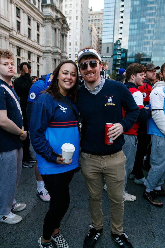 PLinUSA's tweet photo. What a turn out. Even Ted Lasso showed up! 📸

#MyPLMorning https://t.co/02u8vkKmt4