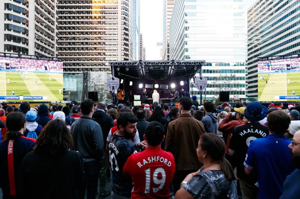 PLinUSA's tweet photo. What a turn out. Even Ted Lasso showed up! 📸

#MyPLMorning https://t.co/02u8vkKmt4
