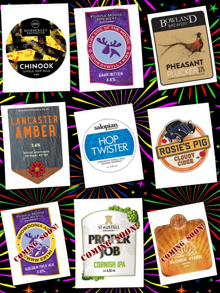 burkeyblue's tweet photo. We continue into the week-end with this starting line-up.Check out what is coming soon too. We are open from 2pm - 9pm. Cheers!
 https://t.co/uQZETxTAv2

@mobberleybeer @PurpleMooseBrew @BowlandBrewery @lancasterale @SalopianBrewery @WestonsCiderMil @LiverpoolCAMRA
#RealAleFinder https://t.co/hutRiPD1P9