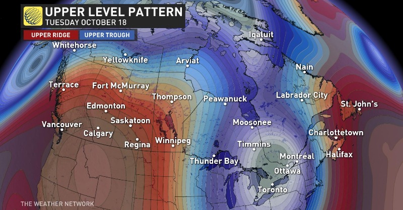 weathernetwork's tweet photo. A solid dose of Arctic air will spill across Ontario by the middle of next week, making things feel more like November and possibly even bringing some snow to parts of the province. #ONwx #ONcold #ONsnow