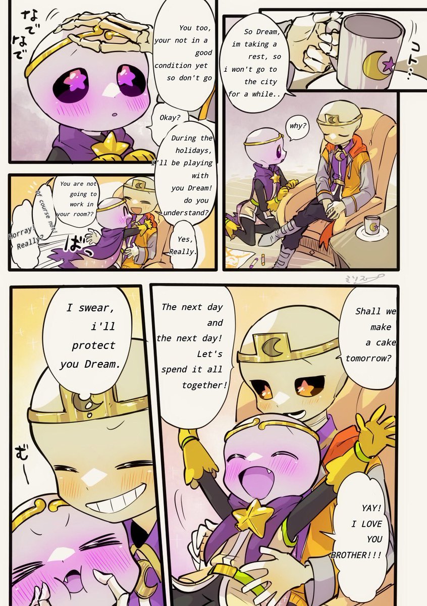 LeMaMafe_'s tweet photo. P11 SORRY IF THE TRANSLATION IS WRONG!!! Original comic and AU by: @sergeantmisos 
I LOVE THIS PART ITS SO CUTEEE!!! https://t.co/UB3mOIXuCX