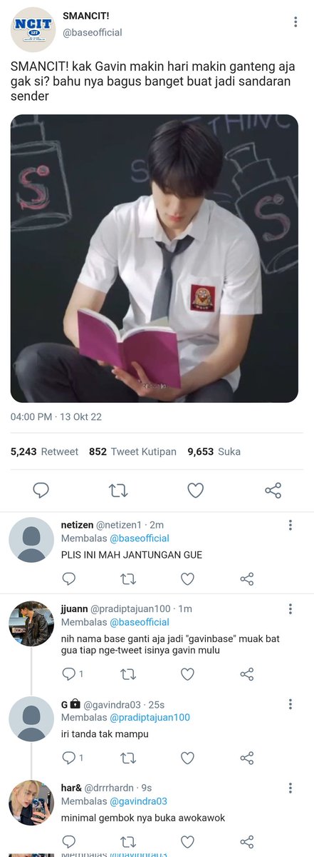 btrflynaren's tweet photo. noren au

Gavri
"saking canggihnya dunia gua baru tau kalo makhluk dari alam lain bisa main hp"

©btrflynaren https://t.co/uQV8dotdVf