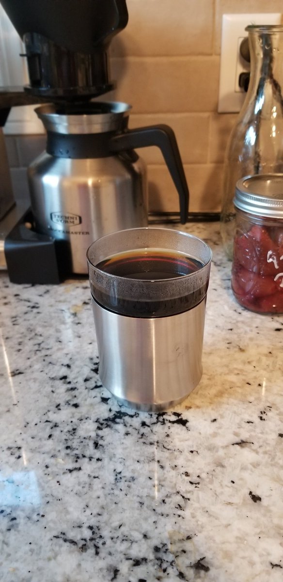 A little <a href="/HighwireCoffee/">Highwire Coffee</a> Contentious Objector staying hot in the morning thanks to <a href="/ElevatedCraft/">ElevatedCraft</a> insulated tumbler. Bourbon soaked figs for later.
