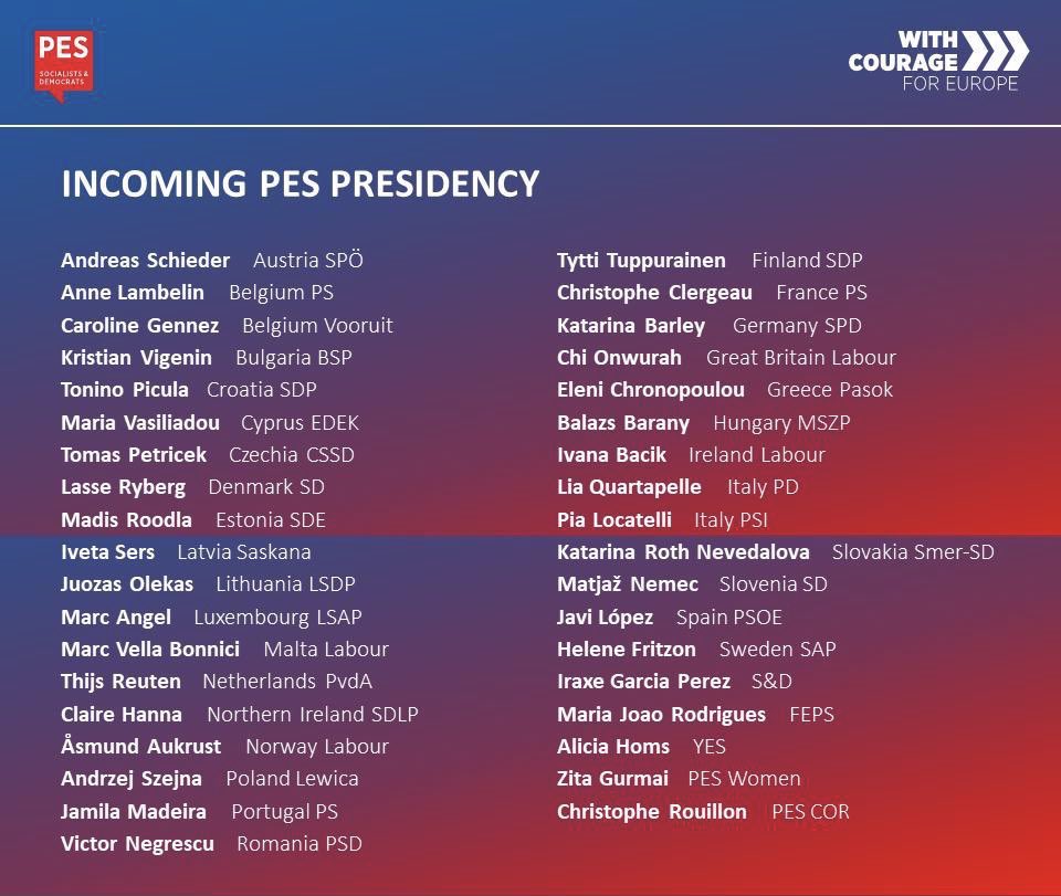I will represent @strankaSD in the new Presidency of @PES_PSE. There is a lot of challenges ahead of us, which we can overcome only united and “With courage. For Europe!”as this years congress motto. Congrats to the new President S. Löfven and new vice presidents @tfajon 🇪🇺🌹