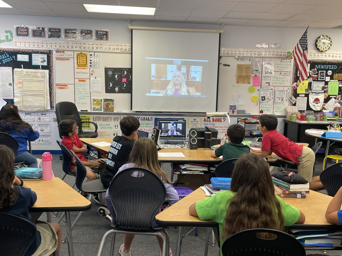 michzito's tweet photo. My 4th graders enjoyed a virtual Field trip yesterday to the Florida Supreme Court! Thank you @flcourts ! They loved it! @CK8Principal https://t.co/O5WHRwHIVO
