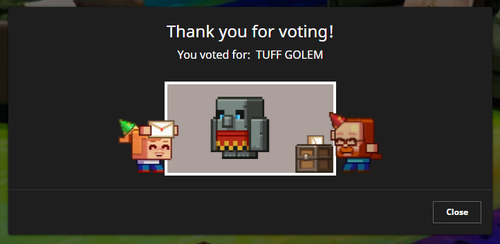 GhettoLevis's tweet photo. I voted for the TUFF GOLEM because while I prefer the Sniffer, my son would rather have the Golem.

#MinecraftLive #MinecraftLive2022 #mobvote https://t.co/Mu38k3Yaqi