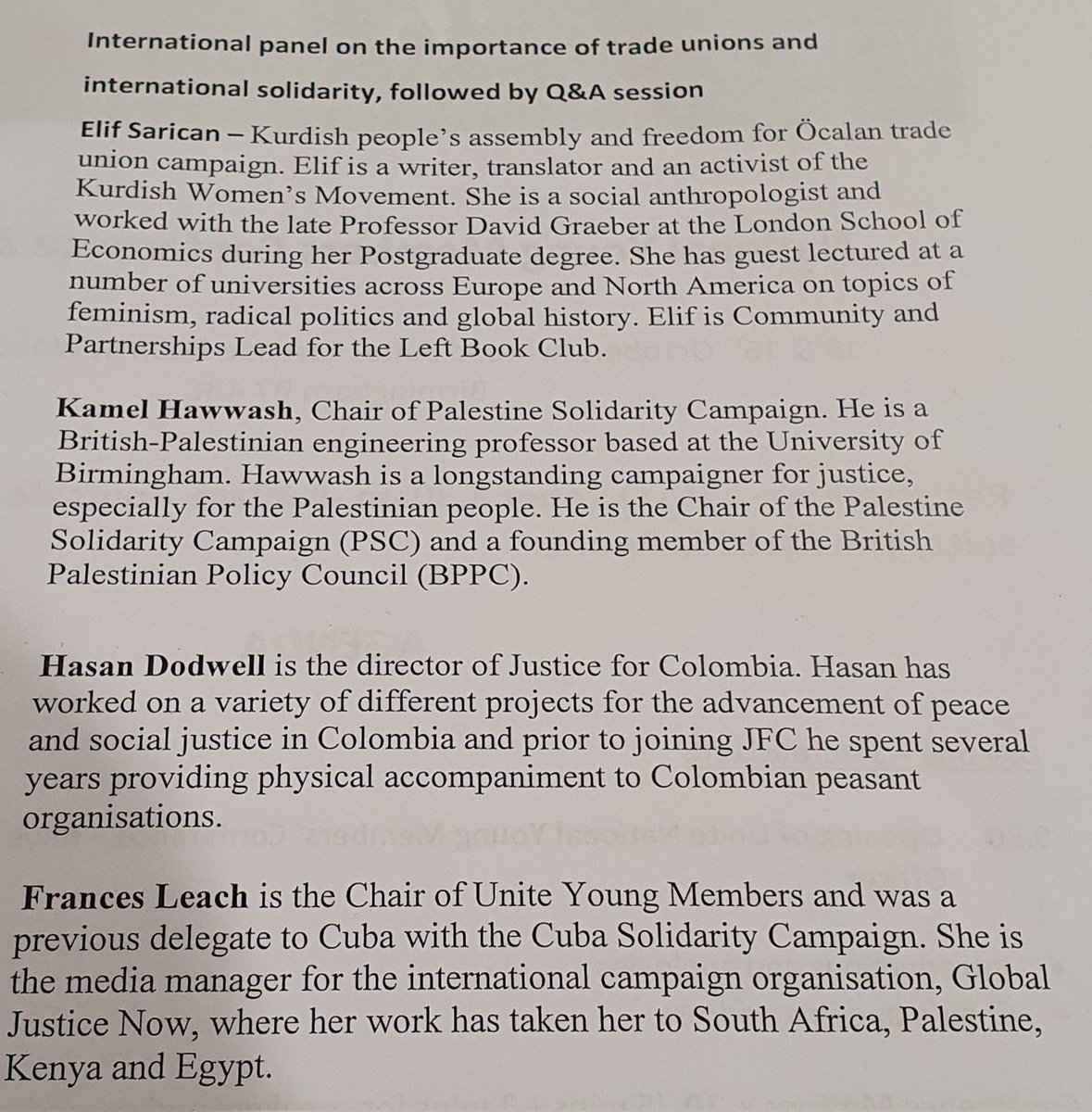 UniteYoungNW's tweet photo. International panel underway with speakers including: @PSCupdates @JFColombia @elifxeyal @francesleach_ We must never forget our International responsibilities to stand with our class and fight for justice ✊🏼 @unitetheunion https://t.co/hulKdlFX25