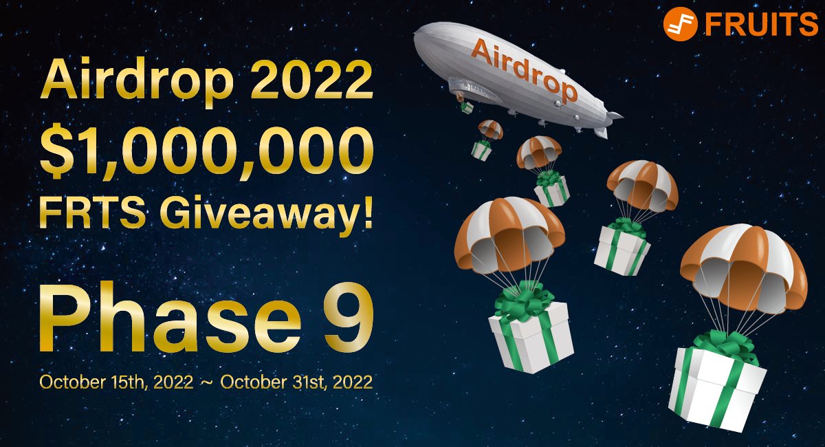 🔥Airdrop 2022: Phase 9🔥

Celebrating the our renewed Discord🎉

💵Total Reward: $50K $FRTS &amp; $50K GT (Governance Token)
🚨Winners are selected randomly

Follow the instructions to participate!👇
🌐fruitsc.org/frts-2022-aird…

#Crypto #Airdrops #CryptoNews #Giveaway