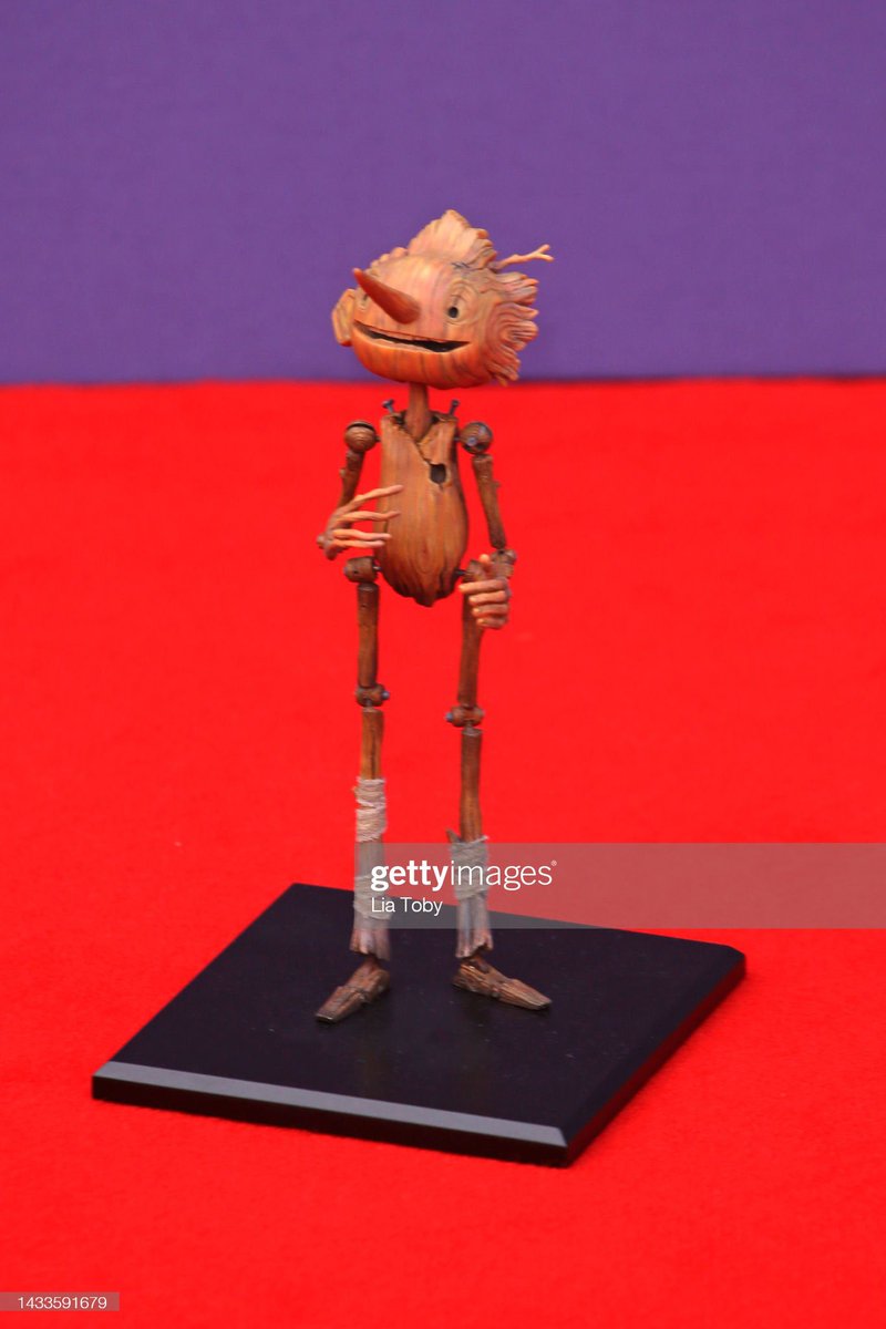 Pinocchio at the world premiere of Guillermo del Toro’s Pinocchio in London