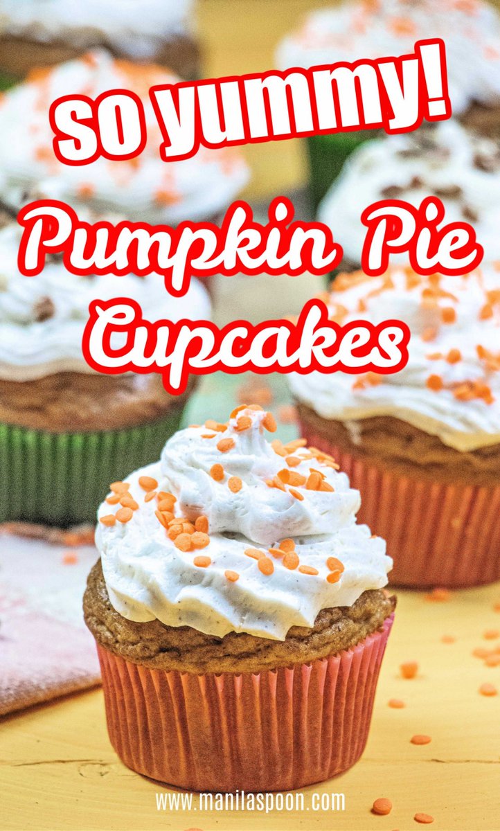 ManilaSpoon's tweet photo. All the yummy flavors of pumpkin pie plus the cinnamon-clove buttercream frosting make these pumpkin pie cupcakes the best fall treat!
https://t.co/gqVRsdpHas https://t.co/o31T3nfMB6