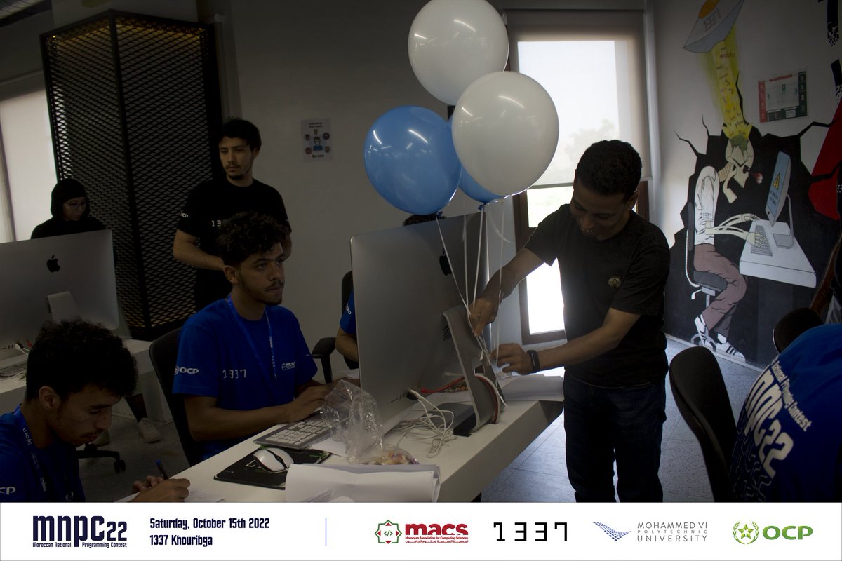 First to solve problem B by the team rijal from 1337 khouribga 🎈🎈
#mnpc22 #MACS #MCPC #1337 #UM6P #OCP