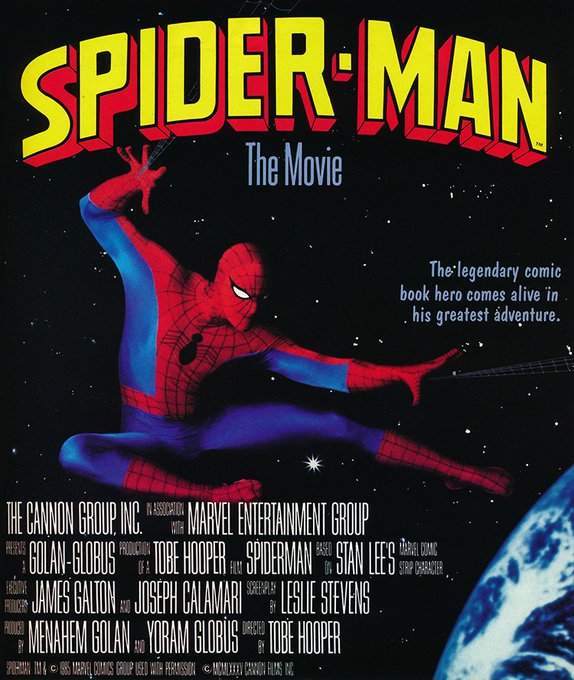 GouchHard's tweet photo. The new Spider-Man film is released today. The first Spider-Man film was planned as early as 1986, by the maverick Israeli producers Golan and Globus: https://t.co/7HsHdXizad