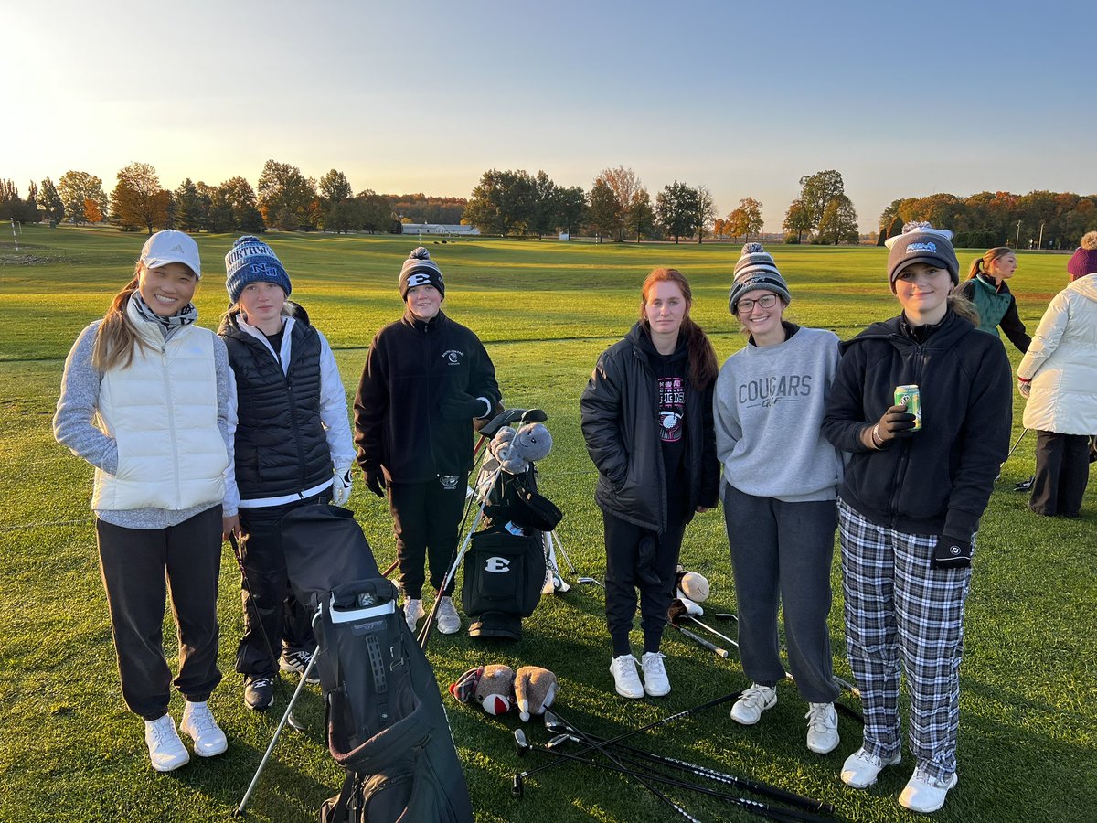 SLE_girlsgolf's tweet photo. MHSAA State Finals: Day 2.  Last day of  high school golf for our seniors: Kaylee, Izzy, Lauren and Colette.  Be EAST!🐾⛳️🐾 https://t.co/RnUsKzlugT
