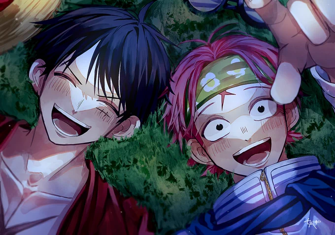 #コビルツーショ企画 夜空見上げて夢語る2人を描かせてもらいました〜!!!!素敵企画に参加できて良かったですそして運営ありがとう…!! 