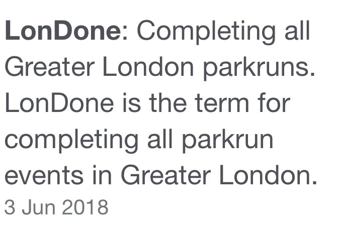 EamonEamon3's tweet photo. @parkrunIE @EEOOIINN @WithMeNowPod @930clubpodcast    If LonDone is the term for completing all London parkruns would DubDone work for completing all Dublin parkruns? https://t.co/56rj1Pu8Yd