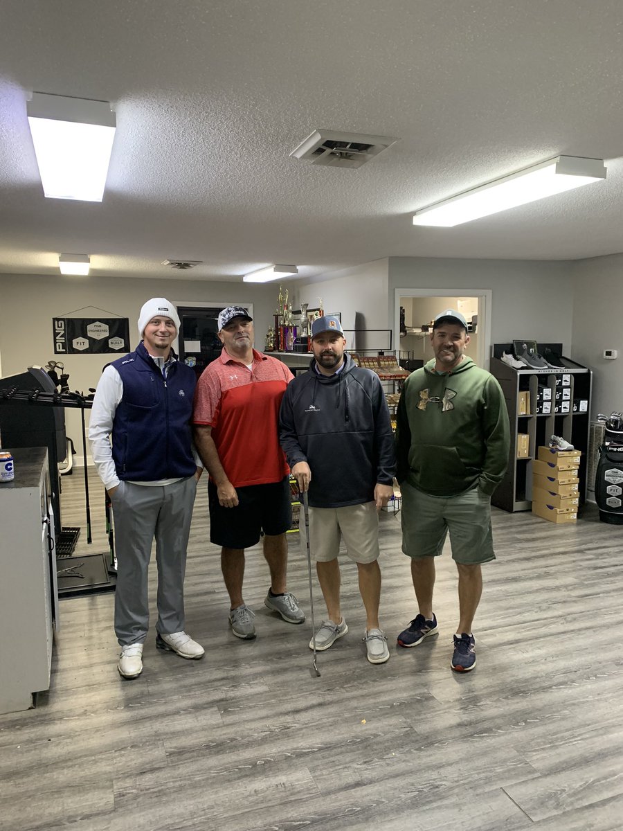 golf_laker's tweet photo. 1st place finisher with -7 score. The team of Justin Godsey, Chris Melton,Bryan Davidson, and Derek Bright! They donated their winnings back to the team! @Lakewood_CC https://t.co/3LmasqUJx6