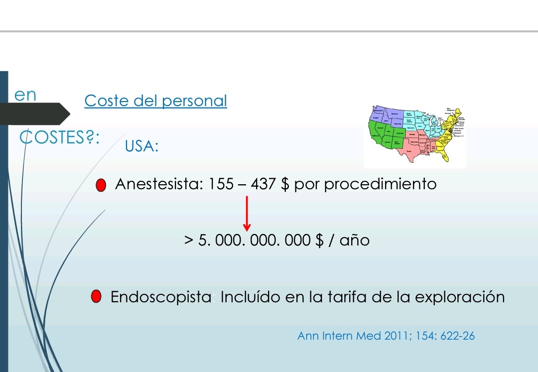 Medicilio's tweet photo. Esta diapositiva es de un curso de sedación para exploraciones sin anestesista.

El concepto se repite durante toda la charla varias veces. Intentando imitar el modelo de USA.

Y se resume en: asumir menor seguridad para no contratar un Anestesista.

A ver si así lo entendemos. https://t.co/qsQ2cVebIK
