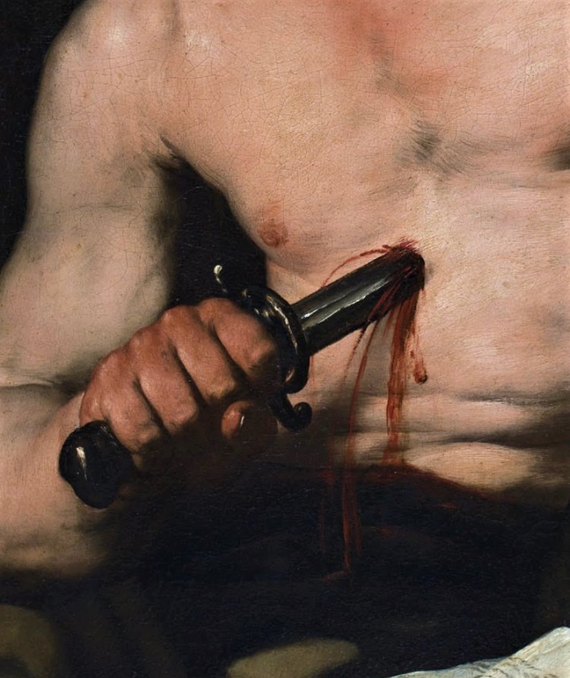 Cato by Luca Giordano (detail), c. 1655