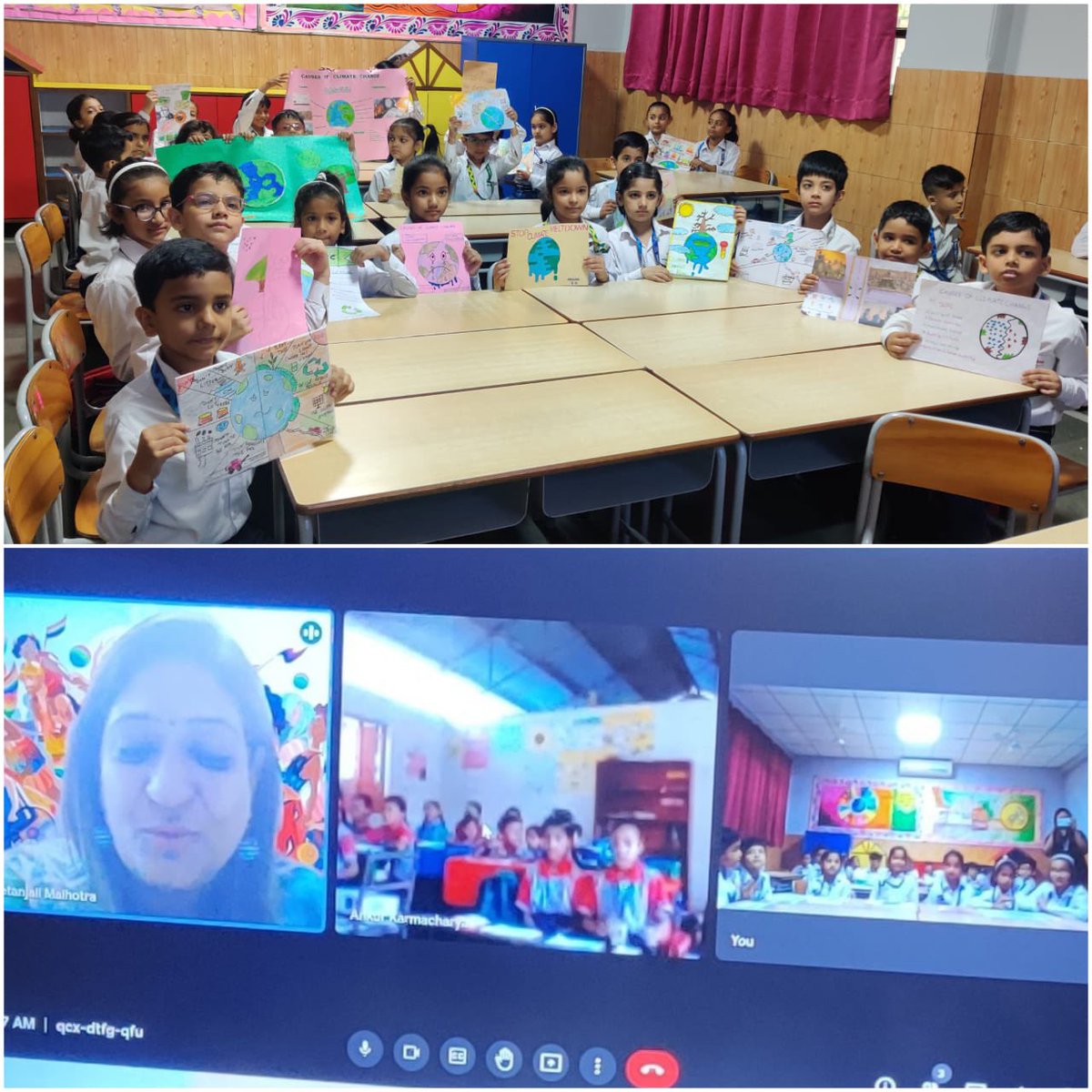 MtAbuSchool's tweet photo. #ClimateAction Conversations across borders 🇮🇳🇳🇵
As part of #NeighboursForSustainableFuture, #IB #PYP2 learners of Mount Abu School India 🇮🇳and Primary school learners from Shree Saraswoti Model School Nepal 🇳🇵 got together to explore Climate Action.
Well done, #GlobalCitizens https://t.co/lWjmdOfcE7