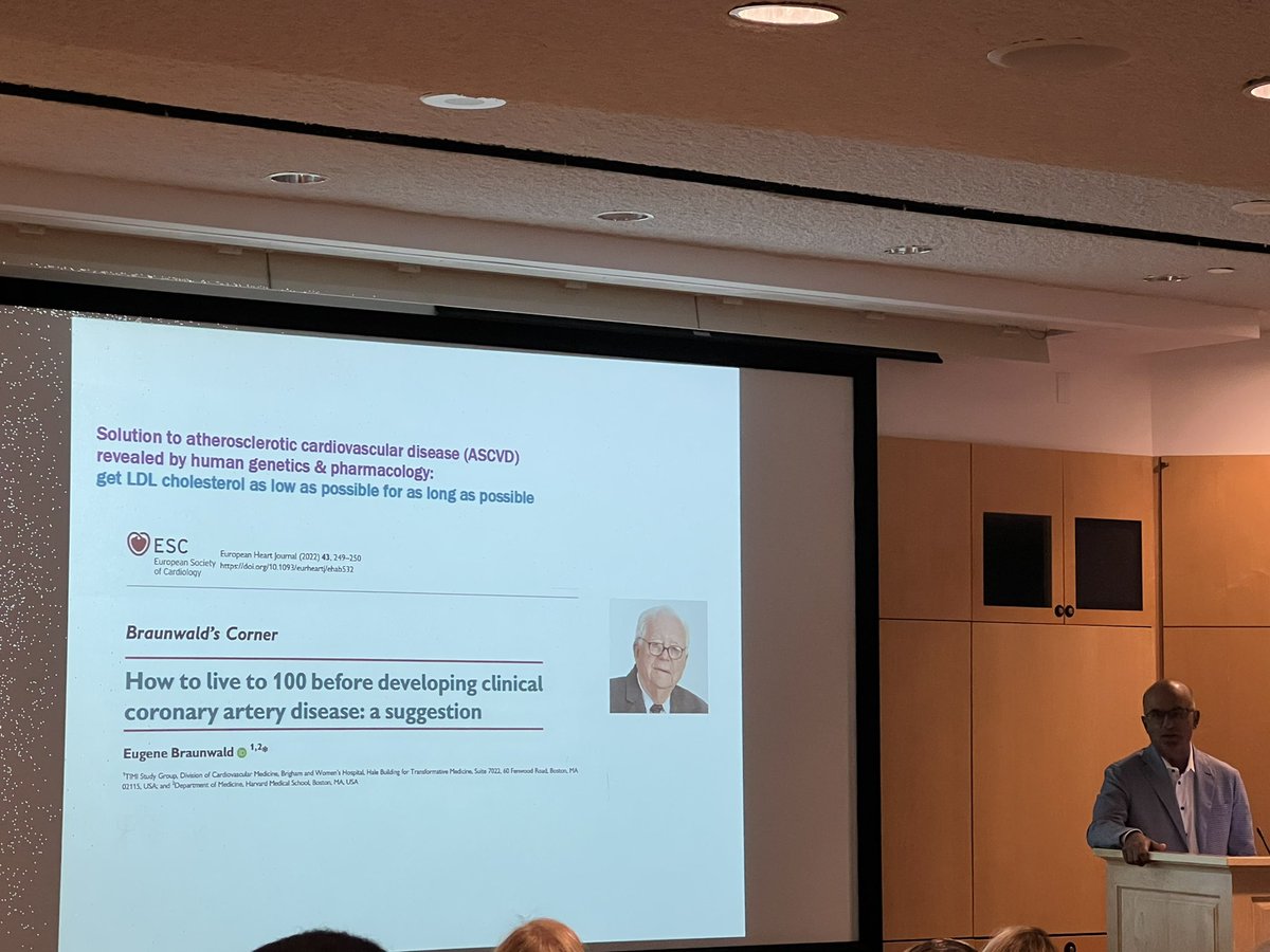 Great pleasure to listen to @skathire on the journey to genetic editing to treat lipids and prevention of coronary events at the Paul Dudley White symposium of @MGHHeartHealth. @patrick_ellinor @pnatarajanmd