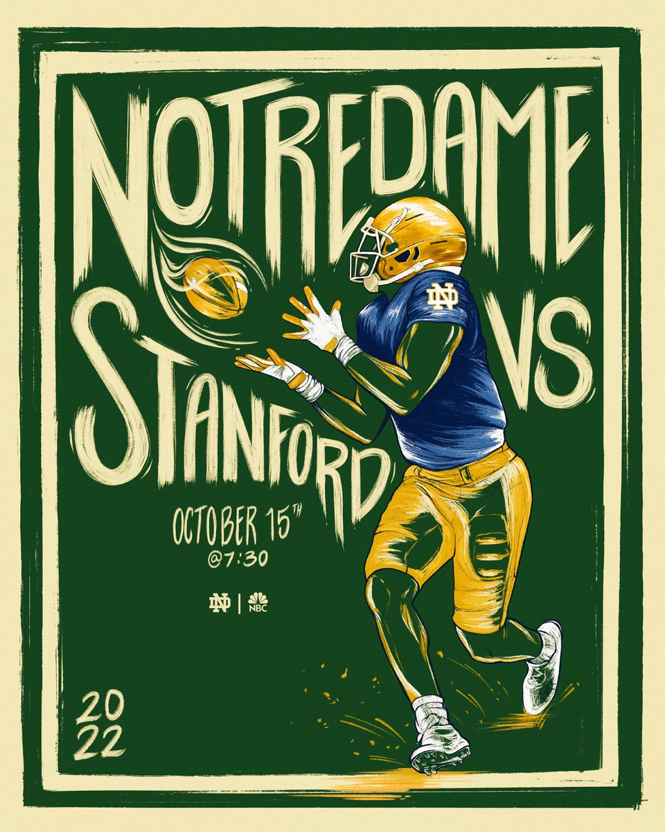 NDFootball's tweet photo. 𝐆𝐚𝐦𝐞𝐝𝐚𝐲

🆚 Stanford
📅 Saturday, Oct. 15th
🕢7:30 PM ET
📺NBC

#GoIrish https://t.co/s0kRMTyUa0