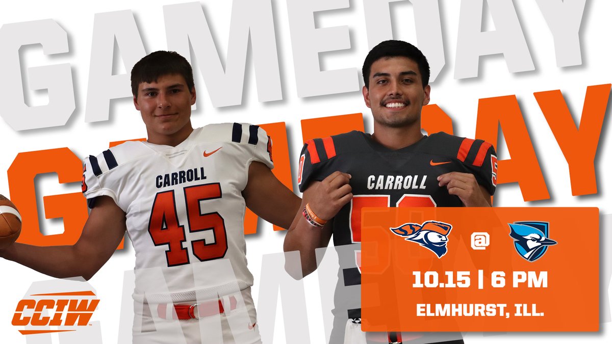 piofootball's tweet photo. Under the lights for the last time this season as Carroll travels to Elmhurst for their final night game of the CCIW season! 
#GoPios https://t.co/VPaN3r6D6m