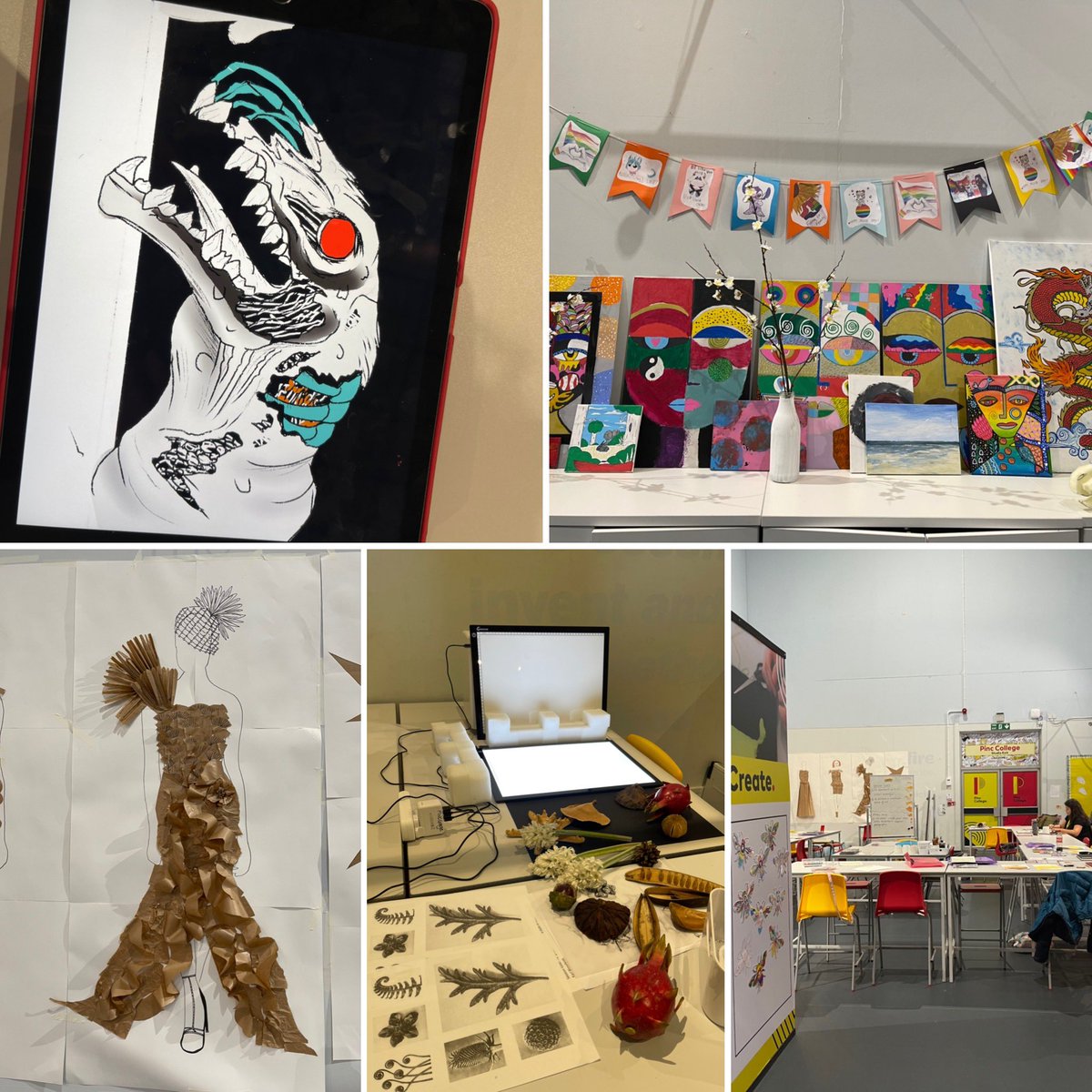 pinccollege's tweet photo. Our Campus @PotteriesMuseum was alive with creativity this week! #Digital #Textiles #Fashion #FineArt . What a space! @SoTCityCouncil @stokeautism @PegisStoke https://t.co/FZiXvo7UFt