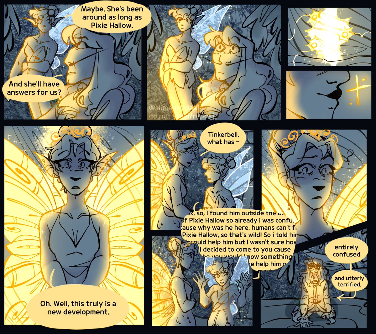 slimeys0daa's tweet photo. someone told me my comic was posted on here without my permission so i'm posting it here now. dont steal my art.
PART 1 of 2 #captainjameshook #disney #peterpan #fairyhookau https://t.co/VRG4OwBN81