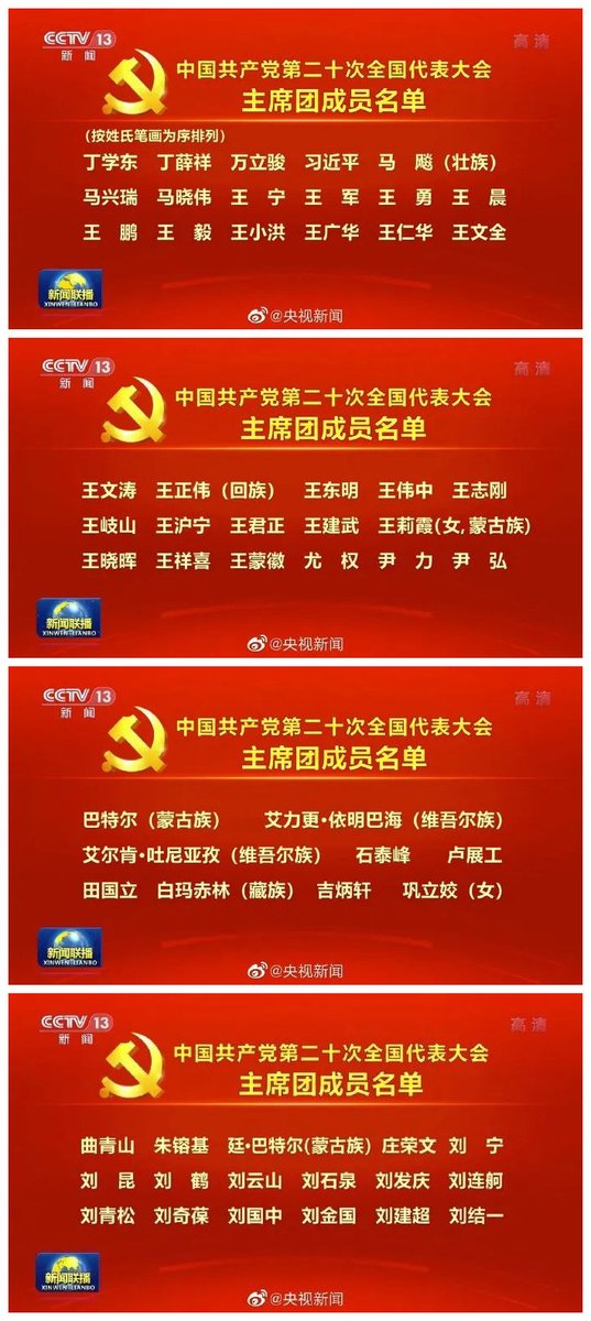 zhang_heqing's tweet photo. 中共二十大主席團成員名單 https://t.co/mOQBZkr8XG