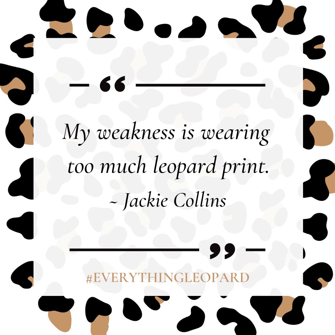 ILoveLeopard_'s tweet photo. My weakness is wearing too much leopard print.
- Jackie Collins
#everythingleopard #leopardprint #iloveleopard https://t.co/ACeNvkRIiL
