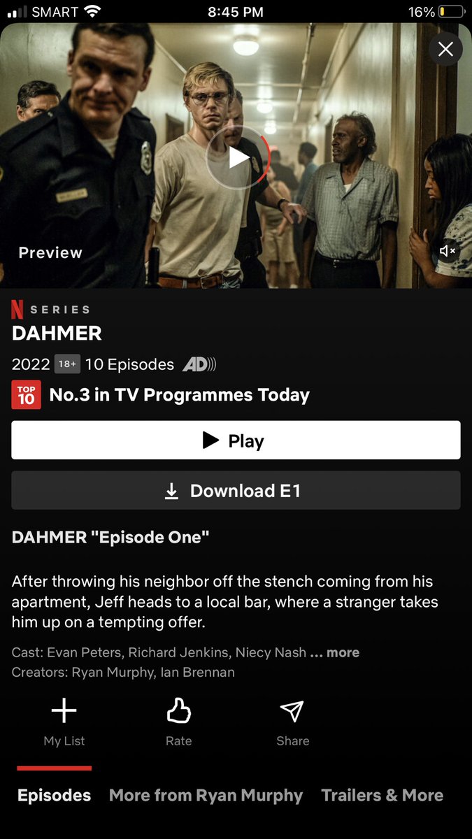 dhenbuemia19's tweet photo. Just finished watching Jeffrey Dahmer story. 🤢 https://t.co/Mxx7XCfZAc