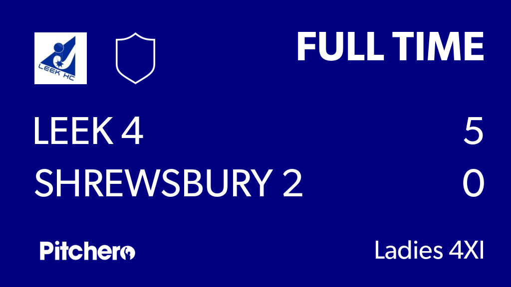 LeekHockeyClub's tweet photo. FULL TIME: Leek 4 5 - 0 Shrewsbury 2
#LEESHR #Pitchero
https://t.co/Hefnpv69Oi https://t.co/stLvqU9uRY