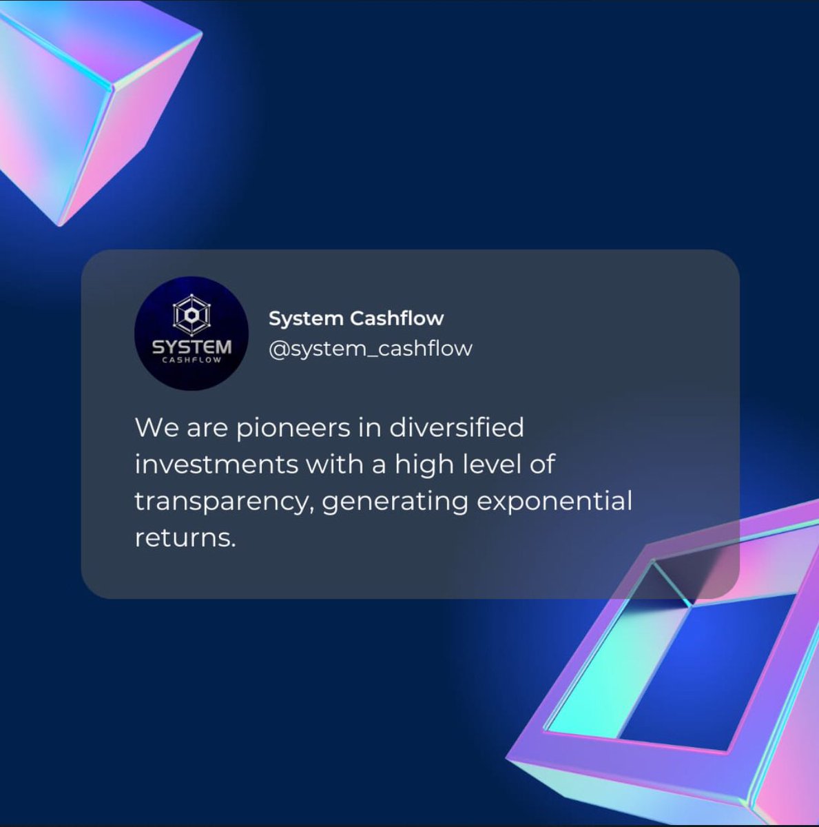 system_cashflow's tweet photo. #systemcashflow #cashflow #web3 #Pioneers #diversified #transparency https://t.co/kbAFyDGGqM