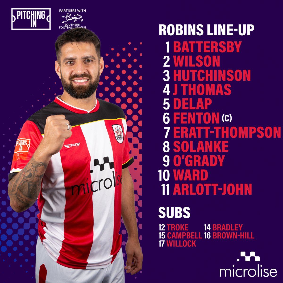ilkestontown_fc's tweet photo. Team news 🆚 @RoystonTownFC 
Here's how the Robins line up this afternoon. 

Kieran Fenton returns from injury, Arlott-John starts, Willock is among the substitutes. Their suspensions will kick in from the next game.

🔴⚪️⚫️ #OneTownOneClub https://t.co/TBBovYHdrX